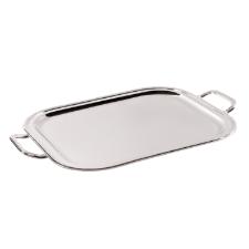 Bandeja retangular com al�as em prata Silverlux P�rola 40x31cm