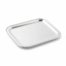Bandeja Retangular Silverlux P�rola 26,5x21cm, Banho de Prata, Luxo Para Caf�, Ch� ou Decora��o