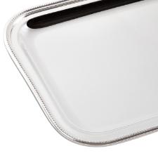 Bandeja Retangular Silverlux P�rola 26,5x21cm, Banho de Prata, Luxo Para Caf�, Ch� ou Decora��o