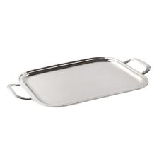 Bandeja lisa com al�as em prata Silverlux 40x31cm