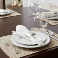 Jogo 6 Argolas Para Guardanapos Silverlux, Banho de Prata, Cl�ssico Para Mesa Posta de Luxo