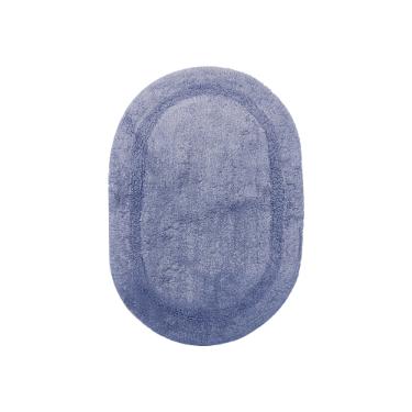 Tapete Domani Solid Plain Oval 45cmx65cm Azul Jeans