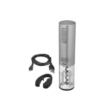 Abridor de vinho em inox Black Decker w10 bivolt cinza