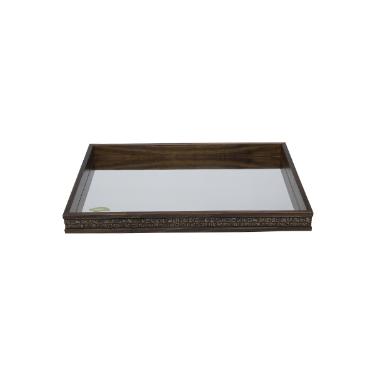 Bandeja com espelho Woodart Coquinho 51x35x5cm