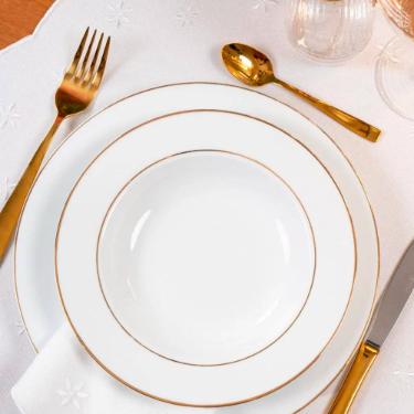 Jogo de jantar em porcelana L'hermitage Majesty Gold 42 pe�as para 6 pessoas