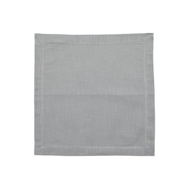 Jogo de guardanapos em algod�o Royal Ponto Ajour 2 pe�as Luxo cinza claro
