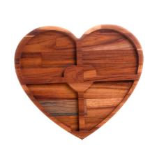Petisqueira de madeira Woodart Teca Cora��o 37x33x2cm
