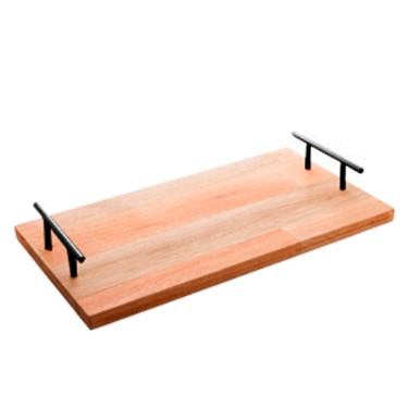 Bandeja madeira com al�a Woodart Liptus 45x28x10cm preta