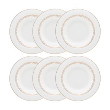 Jogo de pratos fundos em porcelana Strauss Lumi�re 6 pe�as