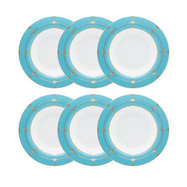 Jogo de pratos fundos em porcelana Strauss Folies 6 pe�as