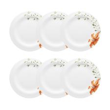 Jogo de pratos sobremesa em porcelana Strauss Fiori 6 pe�as