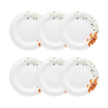 Jogo de pratos sobremesa em porcelana Strauss Fiori 6 pe�as