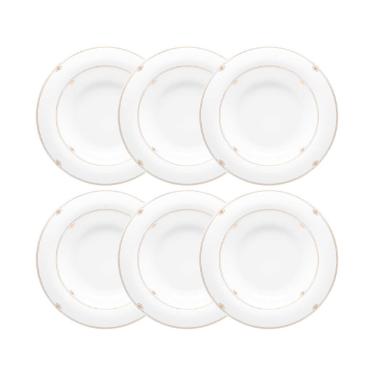 Jogo de pratos fundos em porcelana Strauss Dinasty 6 pe�as 24,5cm