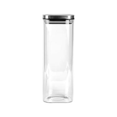 Porta mantimento quadrado em vidro Dynasty 1,9 litro prata 27177