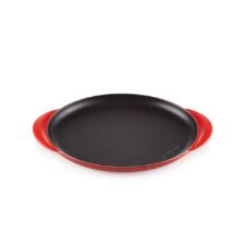 Grelha lisa oval em ferro fundido Le Creuset Tradicional 31cm vermelho
