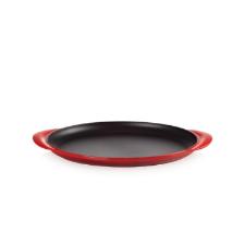 Grelha lisa oval em ferro fundido Le Creuset Tradicional 31cm vermelho
