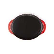 Grelha lisa oval em ferro fundido Le Creuset Tradicional 31cm vermelho