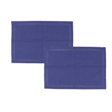 Jogo de lugares americano em tecido L'Hermitage Cotton 33x48cm 2 pe�as azul