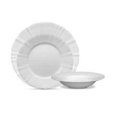 Baixela de pratos em porcelana Noritake Cher Blanc 18 pe�as