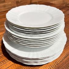 Baixela de pratos em porcelana Noritake Cher Blanc 18 pe�as