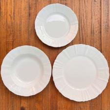 Baixela de pratos em porcelana Noritake Cher Blanc 18 pe�as