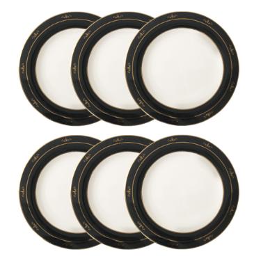 Jogo de pratos rasos em porcelana Strauss Chees 28cm 6 pe�as