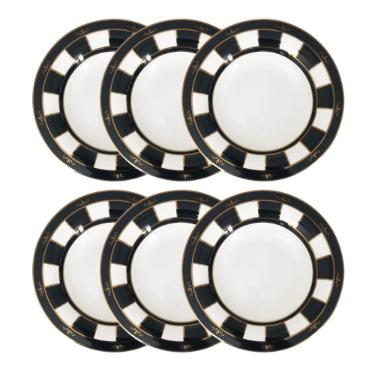 Jogo de pratos fundos em porcelana Strauss Chees 6 pe�as