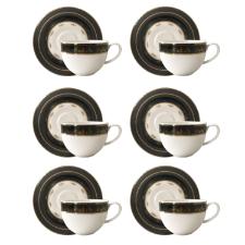 Jogo de x�caras ch� em porcelana Strauss Chees 270ml 6 pe�as