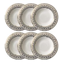Jogo de pratos fundos em porcelana Strauss Infinity 6 pe�as 24,5cm