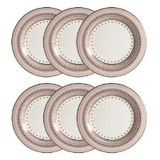 Jogo de pratos rasos em porcelana Strauss Rose Ball 28cm 6 pe�as