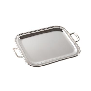 Bandeja com al�a em prata Silverlux P�rola 26,5x21cm