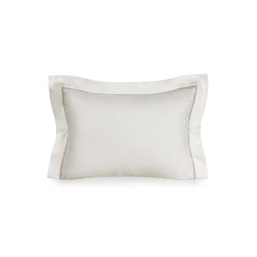 Fronha Trussardi Ariani 300 fios  100% Algod�o Eg�pcio 50cmx70cm Branco/Legno