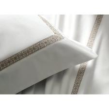 Fronha Trussardi Ariani 300 fios  100% Algod�o Eg�pcio 50cmx70cm Branco/Legno