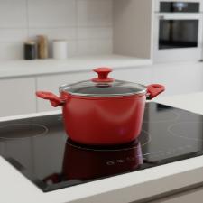 Ca�arola Brinox Optima 20cm 2,1L revestimento cer�mico vermelha, alum�nio 4,5mm e Indu��o, PFOA Free