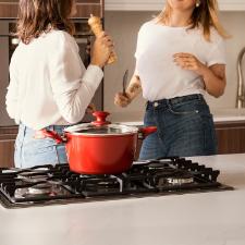 Ca�arola Brinox Optima 20cm 2,1L revestimento cer�mico vermelha, alum�nio 4,5mm e Indu��o, PFOA Free