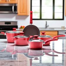 Panela Brinox Optima 20cm 2,1L Cer�mica Vermelha, Alum�nio 4,5mm Indu��o, PFOA Free e Saud�vel