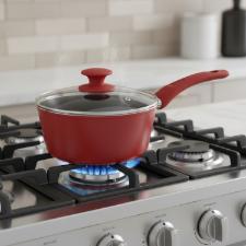 Panela Brinox Optima 16cm 1L Cer�mica Vermelha, Alum�nio 4,5mm Indu��o, PFOA Free e Saud�vel