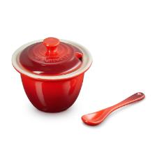 Porta condimentos em cer�mica com colher Le Creuset Indiano 180ml vemelho