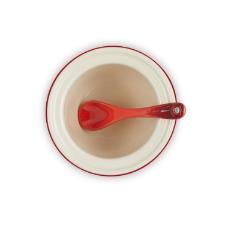 Porta condimentos em cer�mica com colher Le Creuset Indiano 180ml vemelho