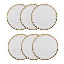 Jogo de pratos fundos em porcelana Wolff EGG 22x4cm 6 pe�as