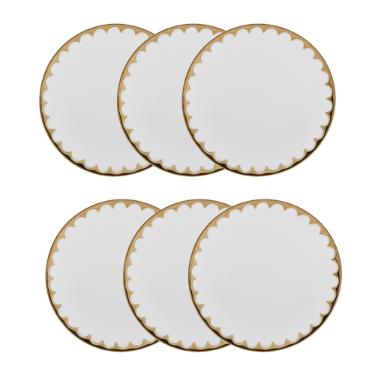 Jogo de pratos fundos em porcelana Wolff EGG 22x4cm 6 pe�as