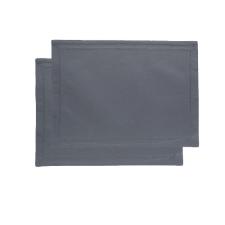 Jogo americano em algod�o Royal Ponto Ajour 2 pe�as cinza escuro