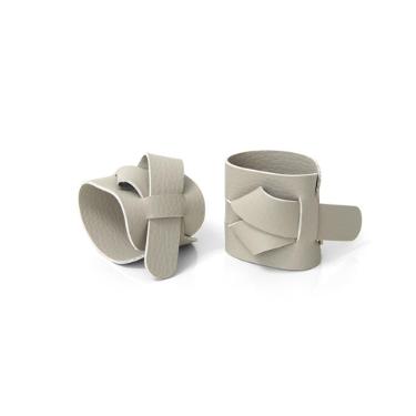 Jogo de argolas para guardanapos em PVC Copa&Cia Ravena 2 pe�as areia