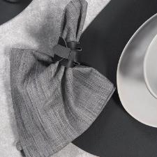 Jogo de argolas para guardanapos em PVC Copa&Cia Ravena 2 pe�as preto