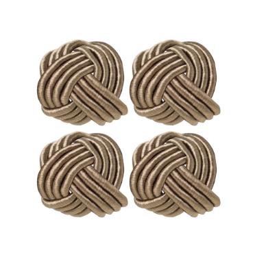 Jogo de argolas para guardanapos Copa&Cia Traccia 4 pe�as toffee