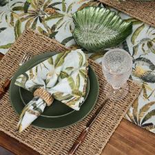 Centro de mesa em vidro Copa&Cia Costela de Ad�o 21x18,5cm verde