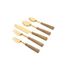 Faqueiro em inox Copa&Cia Garbo Goldwood 30 pe�as