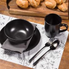 Faqueiro em inox Copa&Cia Madrid 30 pe�as preto matte