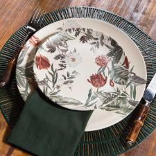 Guardanapo em algod�o Copa&Cia Cannes 42,5x42,5cm floresta