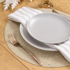 Guardanapo em algod�o Copa&Cia Eco Listras 45x45cm caqui